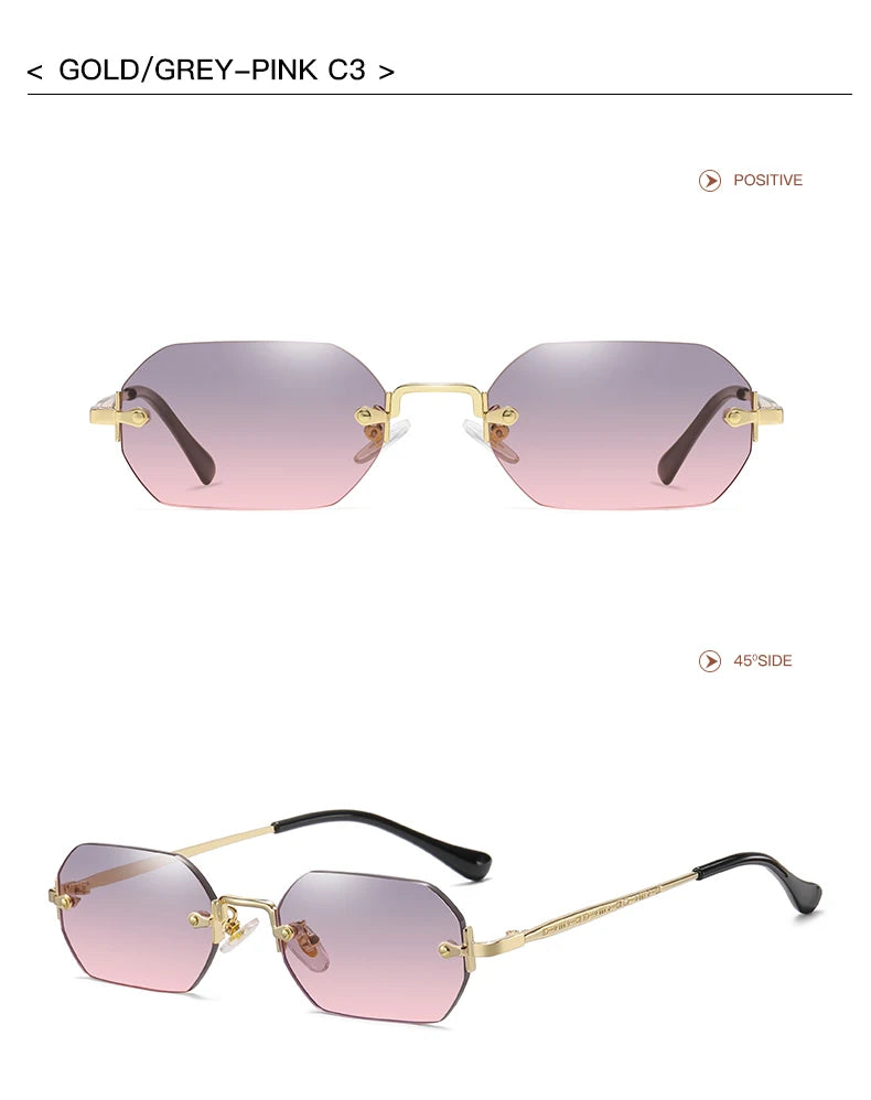 Luxury Vintage Sunglasses Unisex Rimless Design