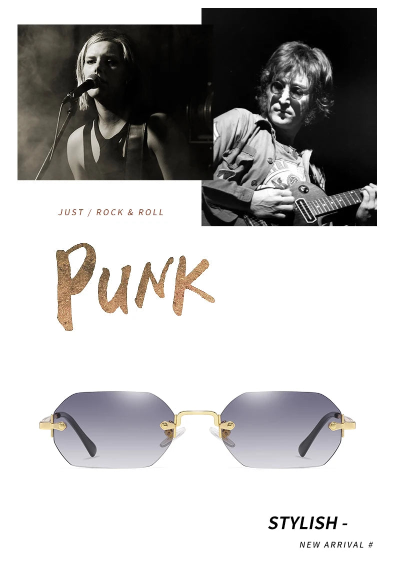 Luxury Vintage Sunglasses Unisex Rimless Design