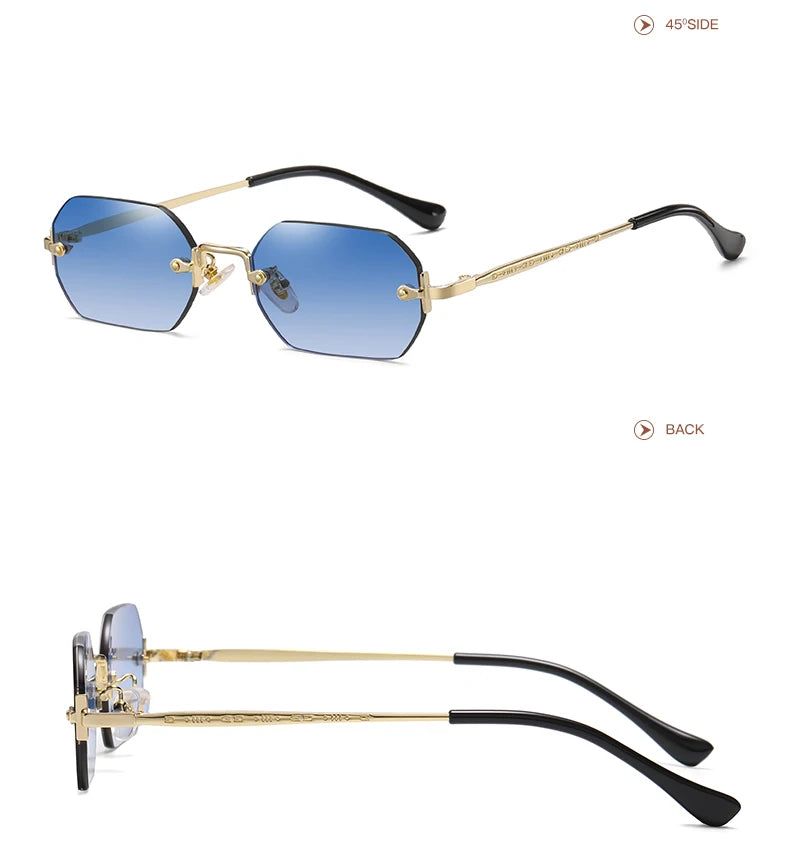 Luxury Vintage Sunglasses Unisex Rimless Design