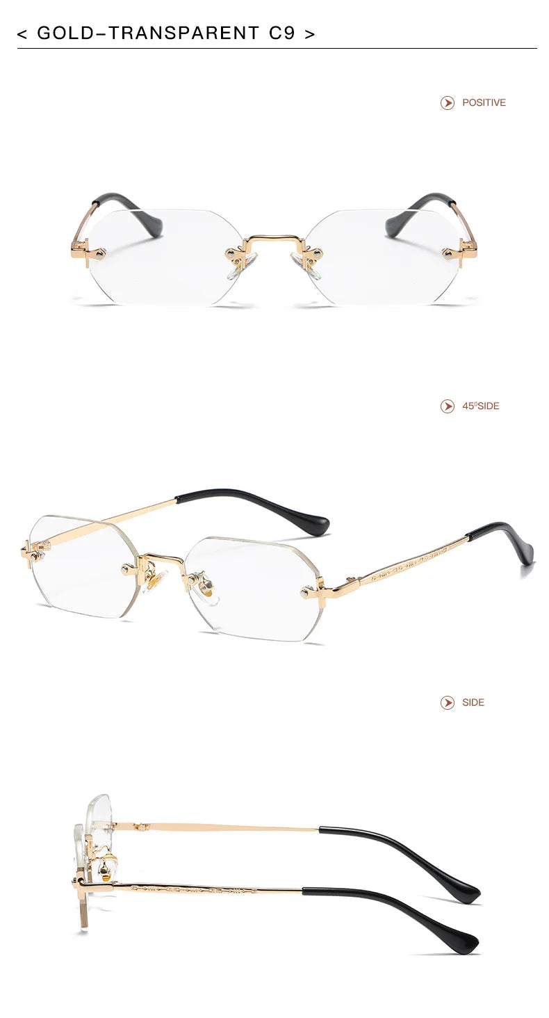 Luxury Vintage Sunglasses Unisex Rimless Design