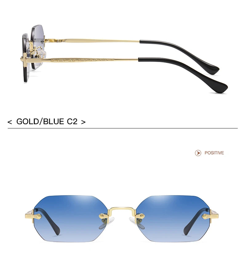 Luxury Vintage Sunglasses Unisex Rimless Design