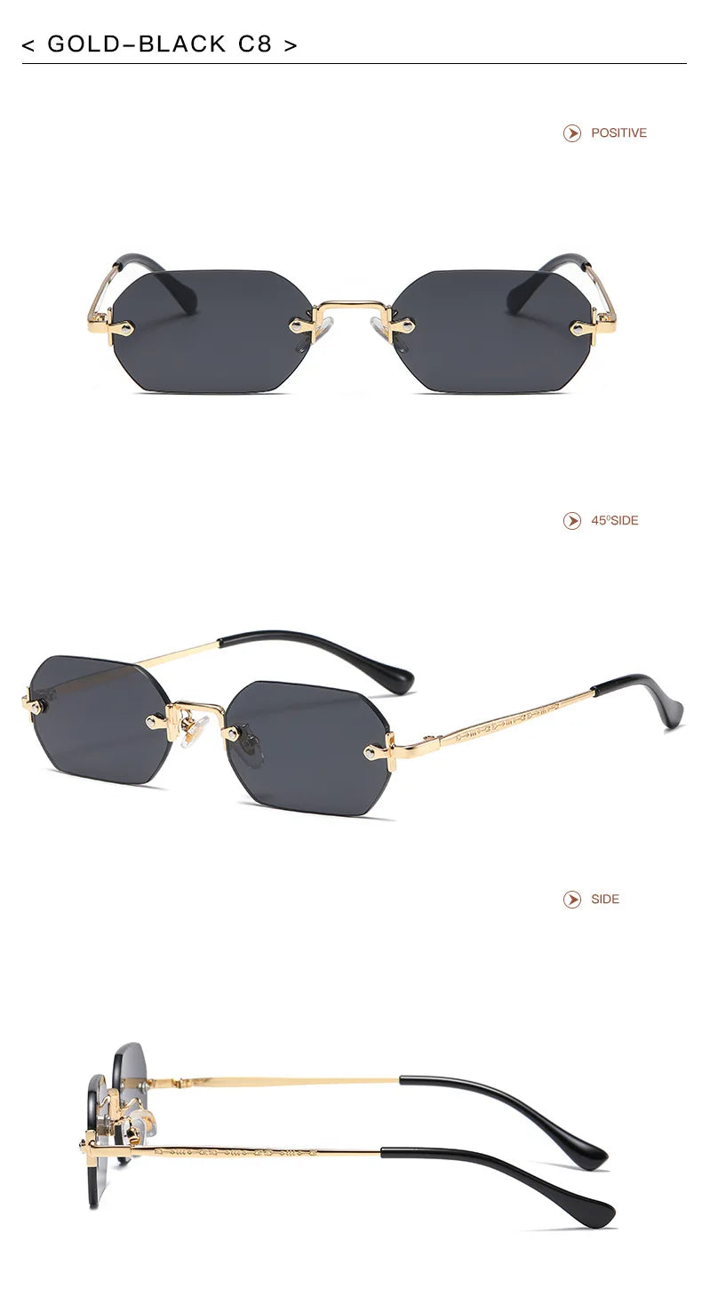 Luxury Vintage Sunglasses Unisex Rimless Design