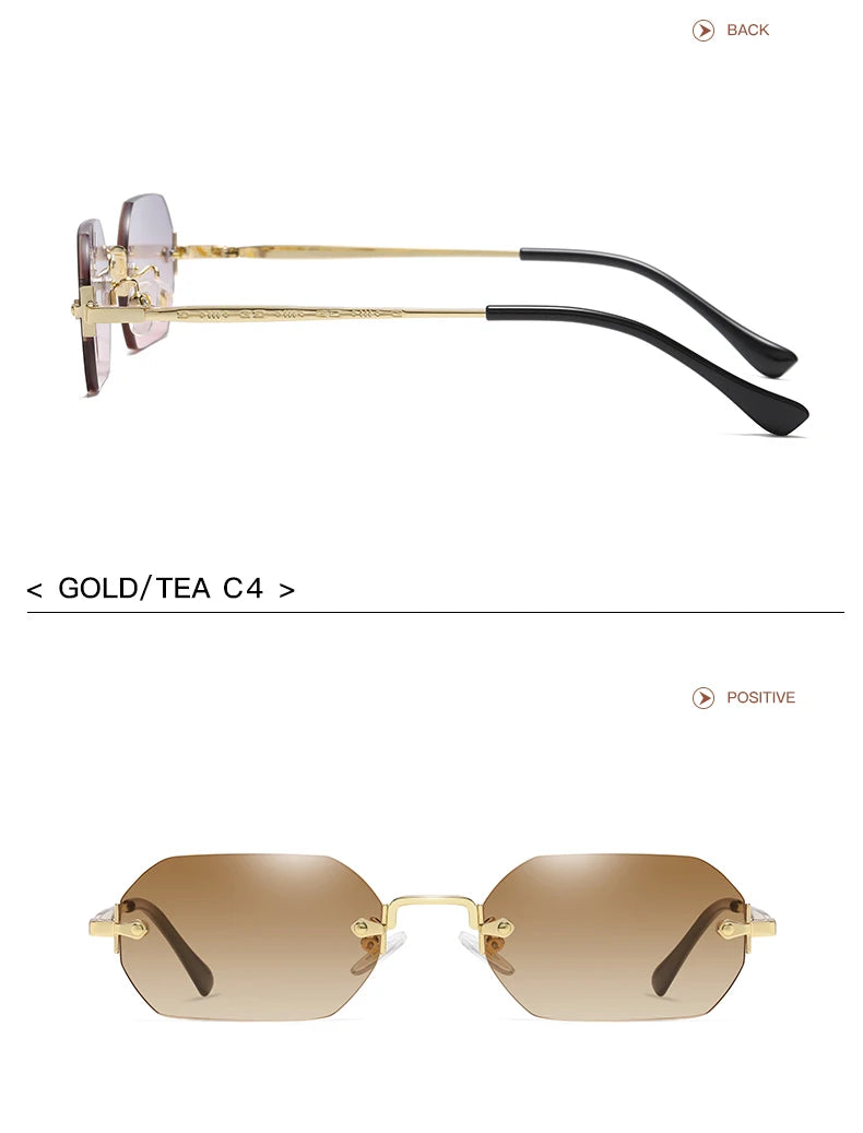 Luxury Vintage Sunglasses Unisex Rimless Design