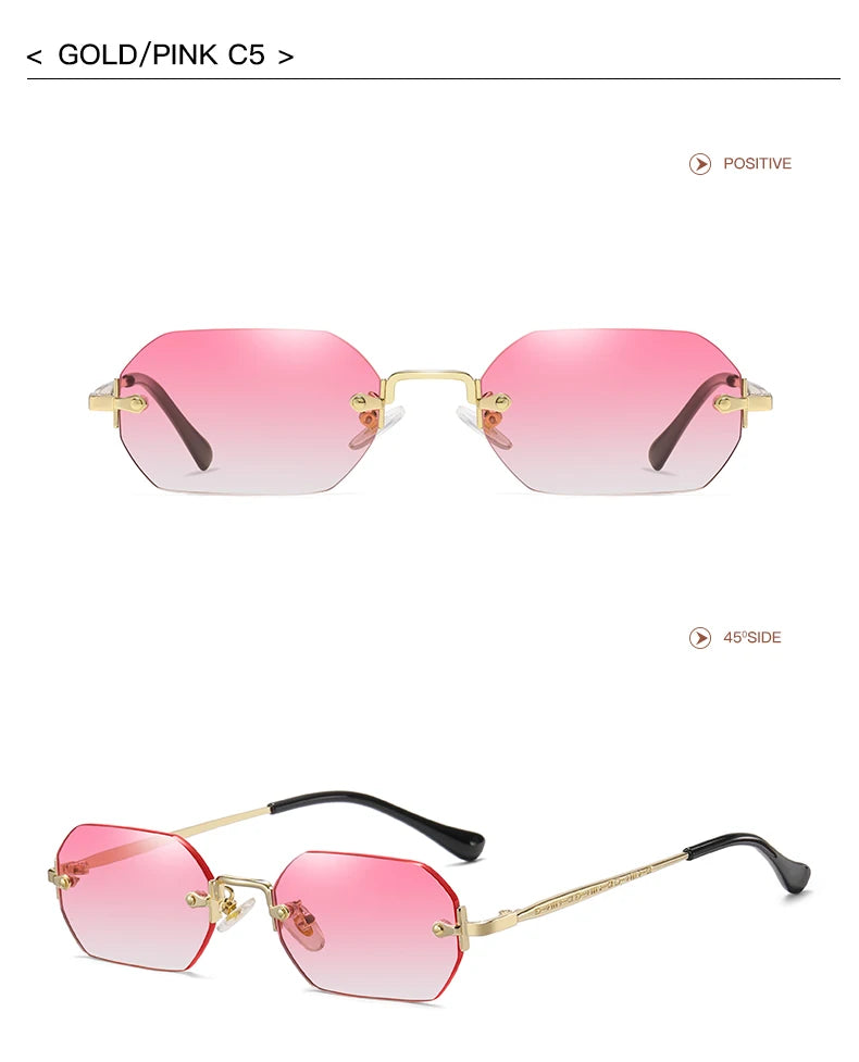 Luxury Vintage Sunglasses Unisex Rimless Design