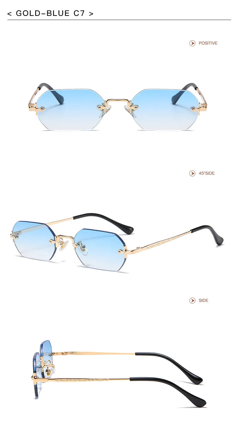 Luxury Vintage Sunglasses Unisex Rimless Design