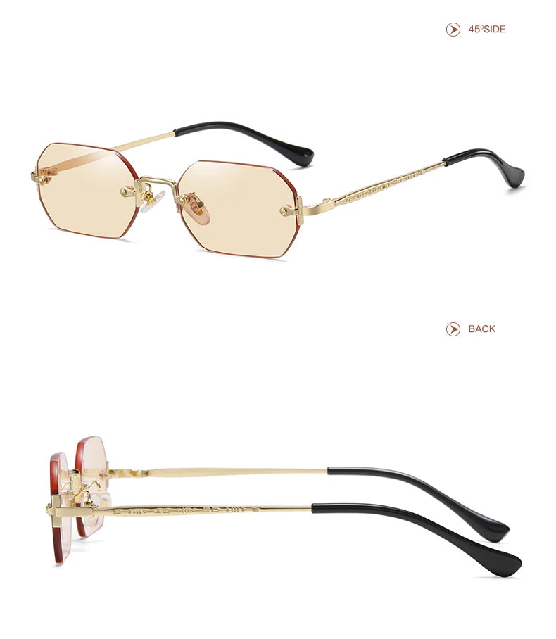 Luxury Vintage Sunglasses Unisex Rimless Design