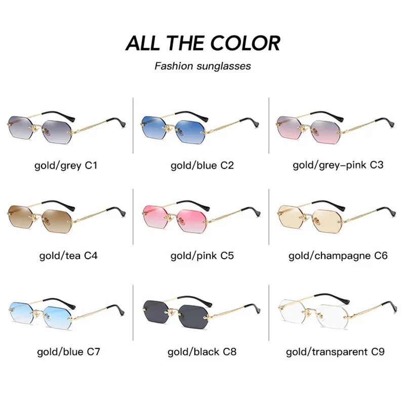 Luxury Vintage Sunglasses Unisex Rimless Design
