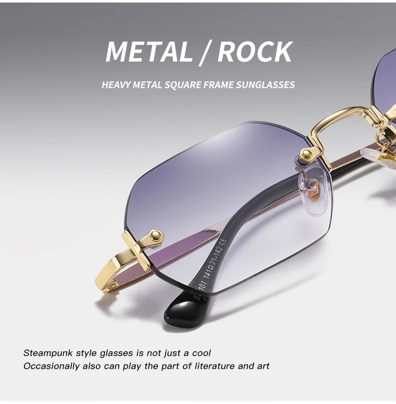 Luxury Vintage Sunglasses Unisex Rimless Design