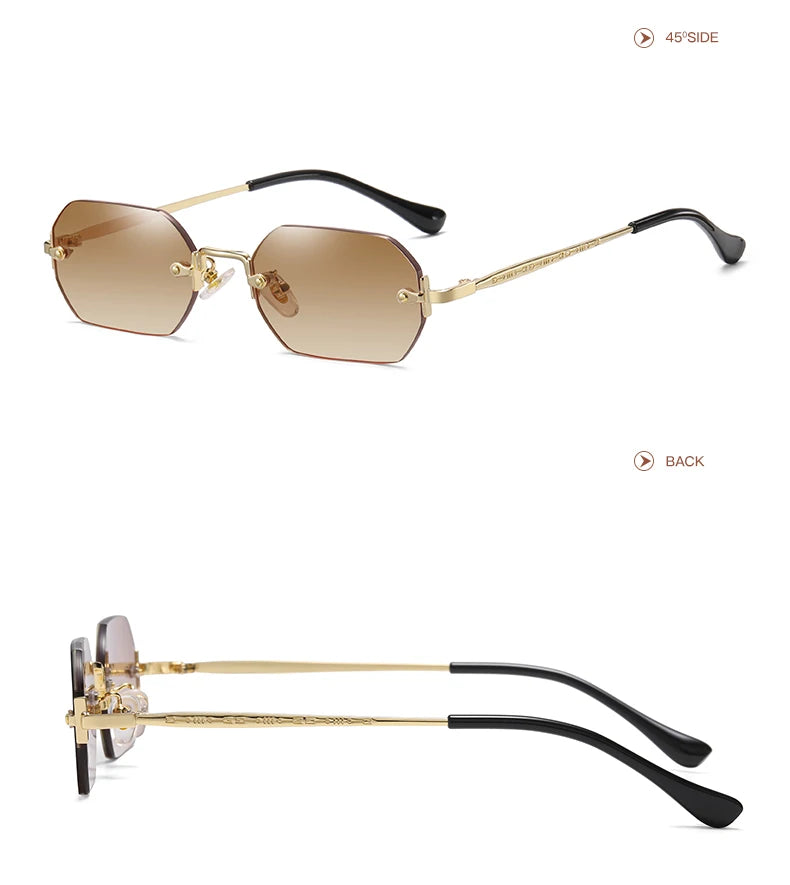 Luxury Vintage Sunglasses Unisex Rimless Design