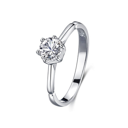 Micro-inlaid Diamond Ring S925 Silver Classic