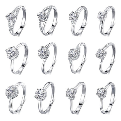 Micro-inlaid Diamond Ring S925 Silver Classic