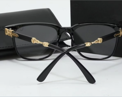 Italian-Obsidian Chrome & Hearts Glasses