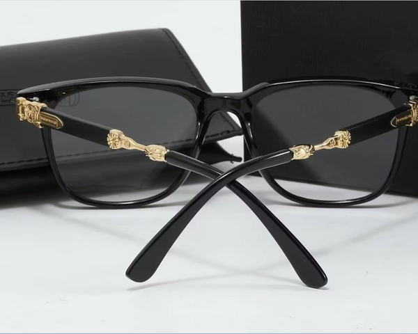 Italian-Obsidian Chrome & Hearts Glasses