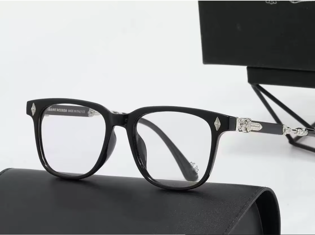 Italian-Obsidian Chrome & Hearts Glasses