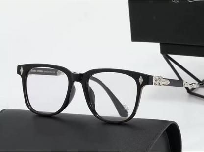 Italian-Obsidian Chrome & Hearts Glasses