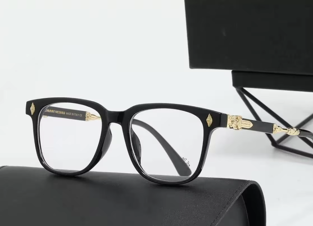 Italian-Obsidian Chrome & Hearts Glasses