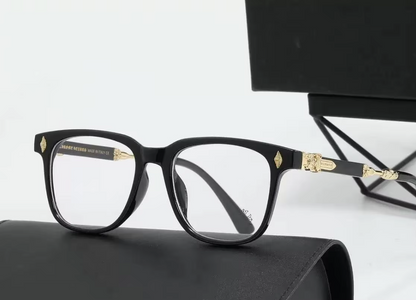 Italian-Obsidian Chrome & Hearts Glasses